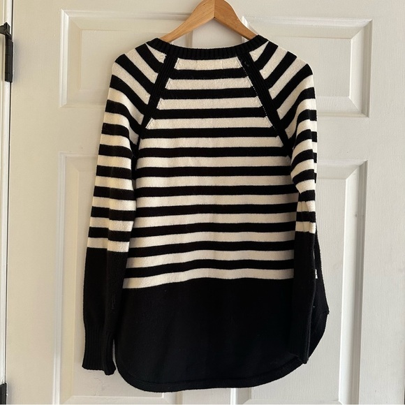 Anthropologie Rebekah Tunic Sweater Parisian Black and White Stripes Medium - Picture 8 of 9